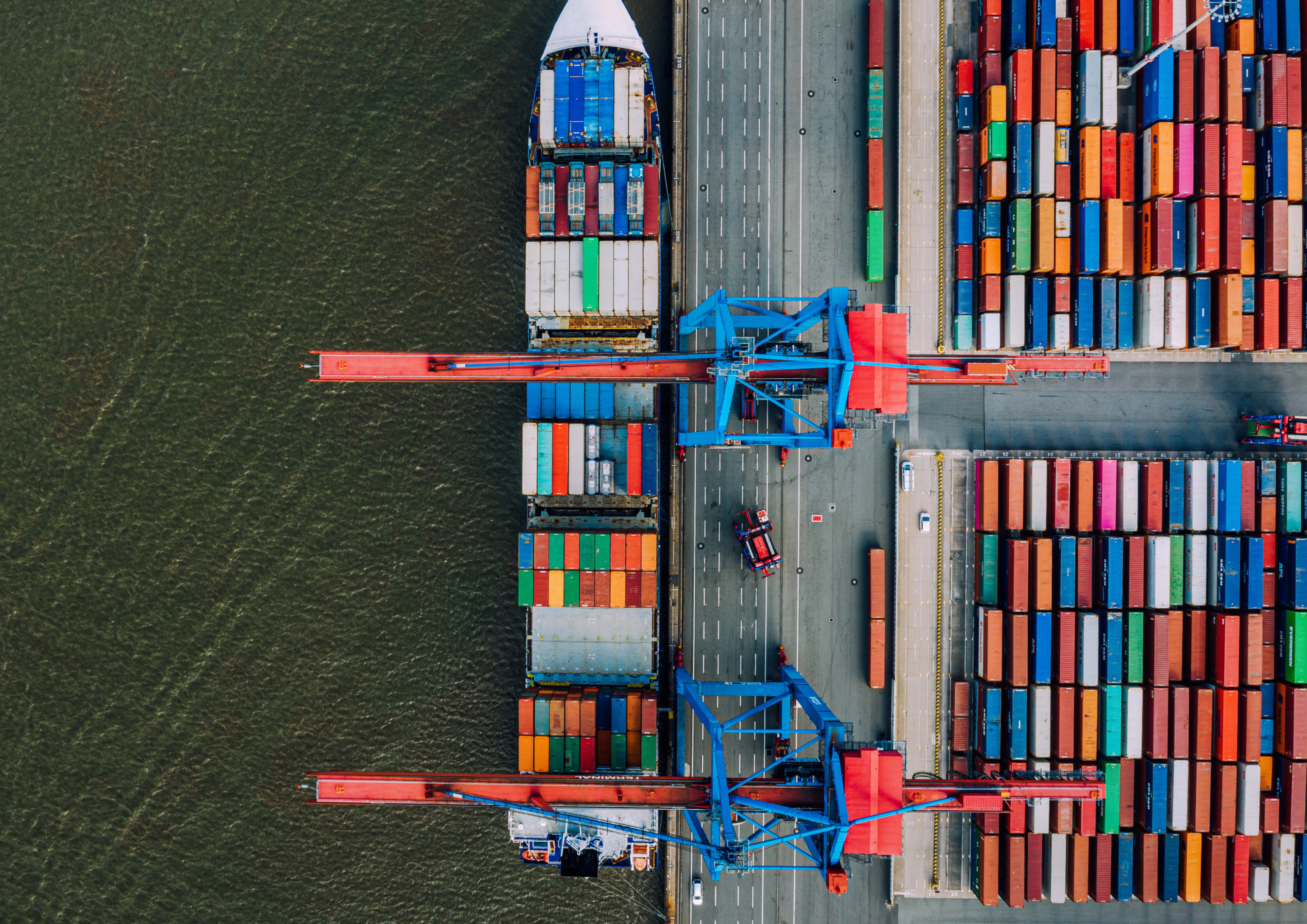 Global shipping and logistics — cargo ship and freight plane